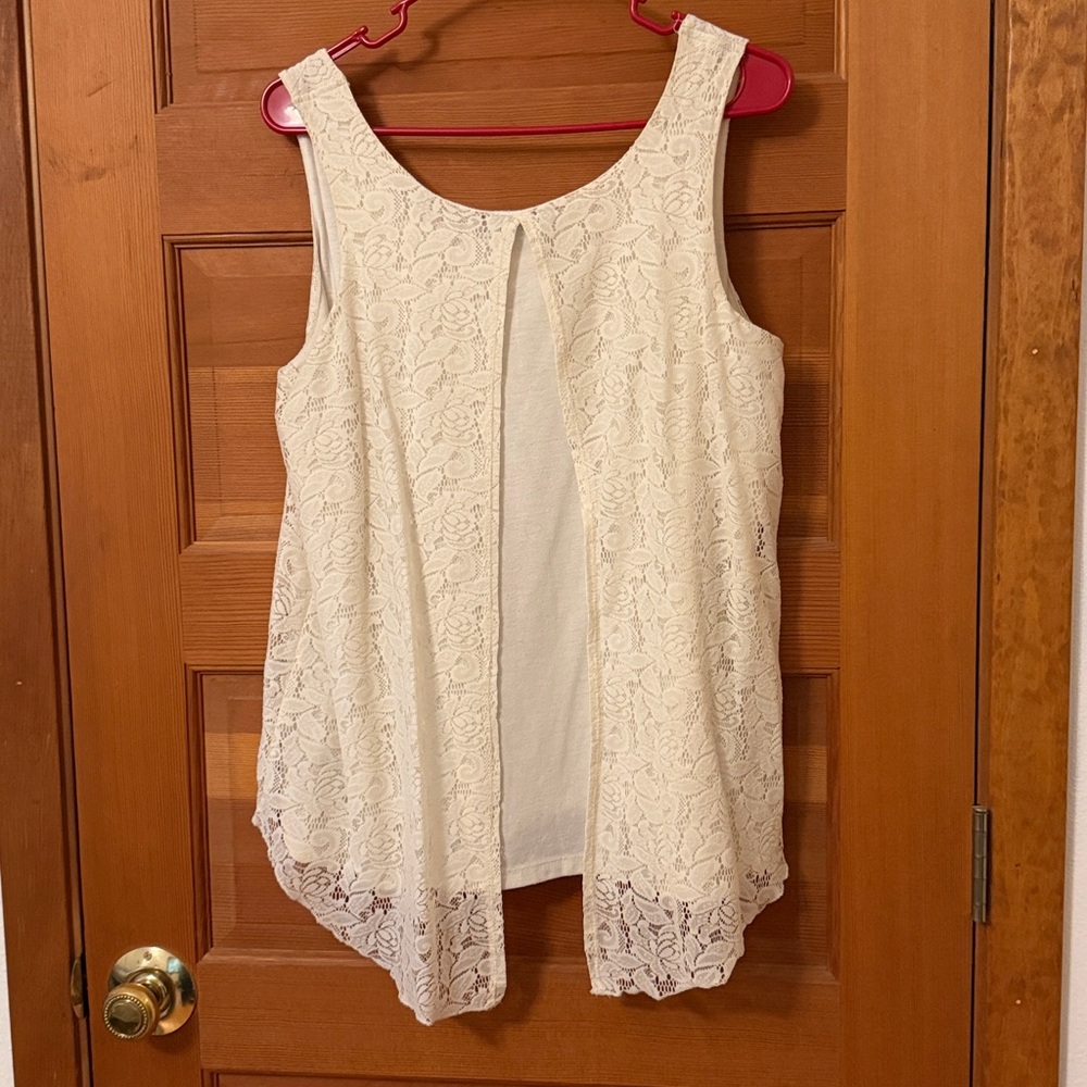 Moda Cream Lace Tank Top - Picture 5 of 6